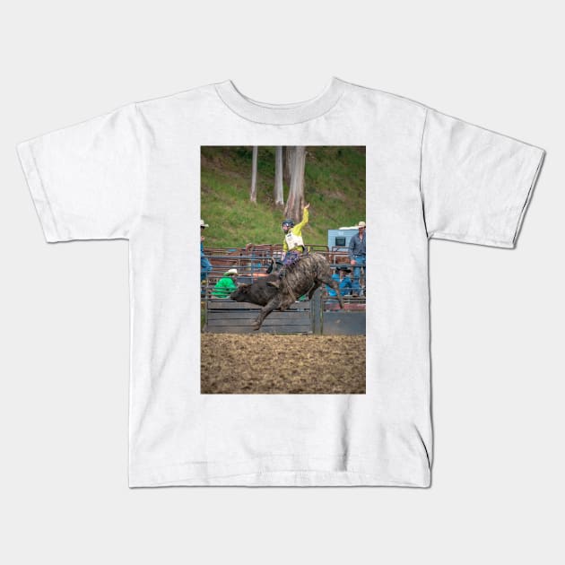 RODEOS, HORSES, COWBOYS Kids T-Shirt by anothercoffee